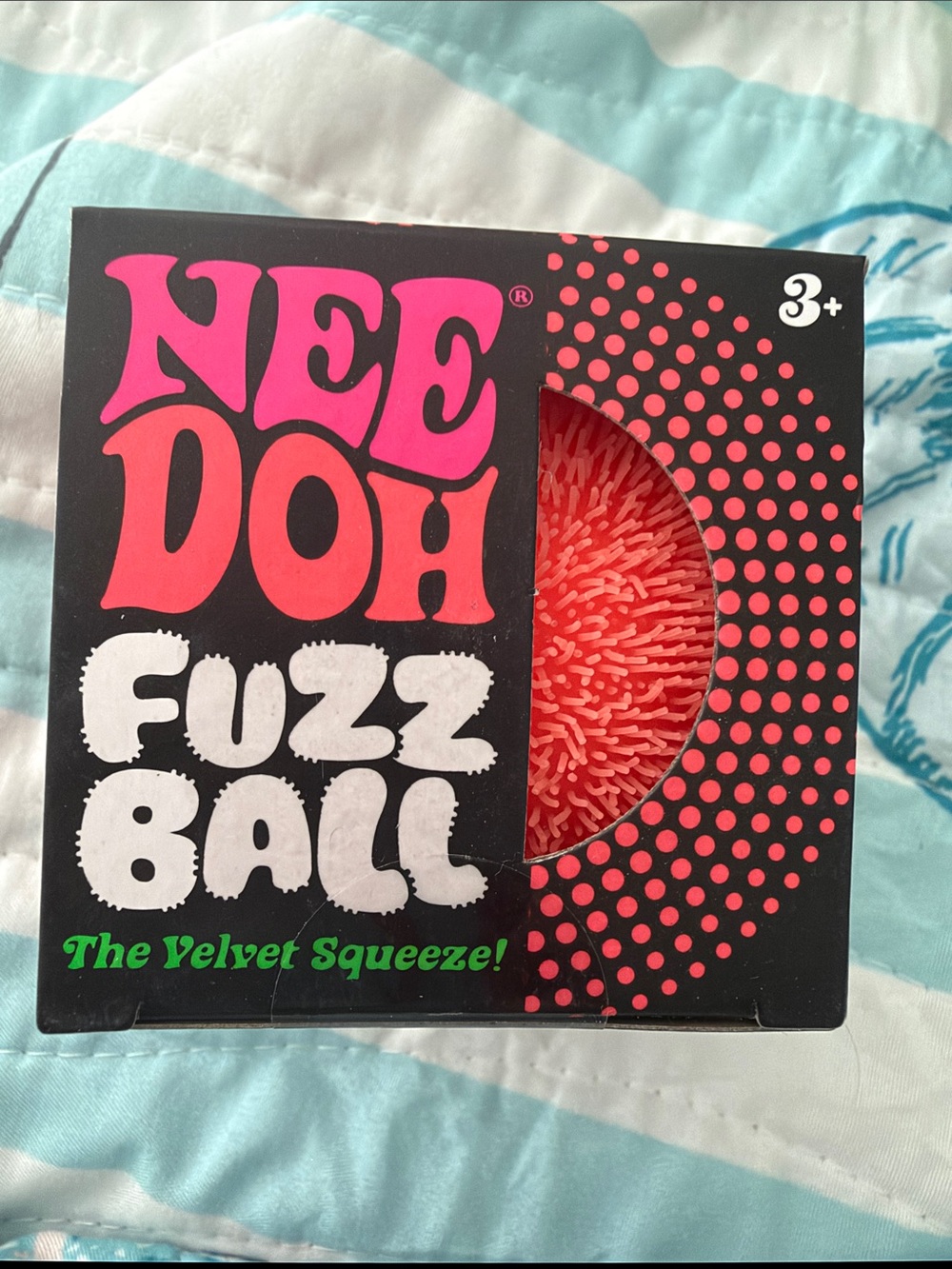 NeeDoh Fuzz Ball Velvet Squeeze Toy — Orange